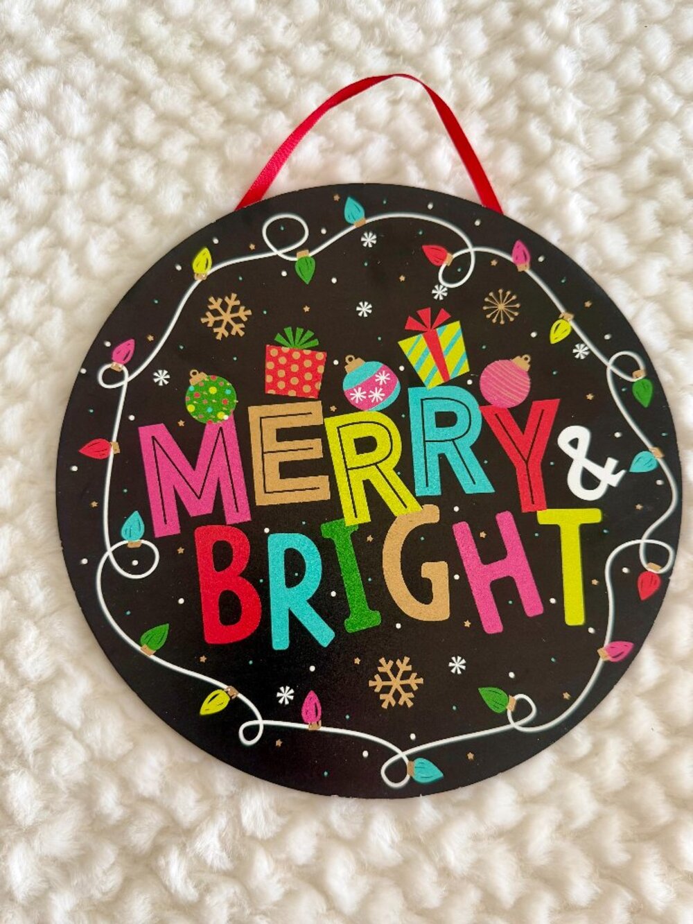 Merry & Bright Hanging Sign